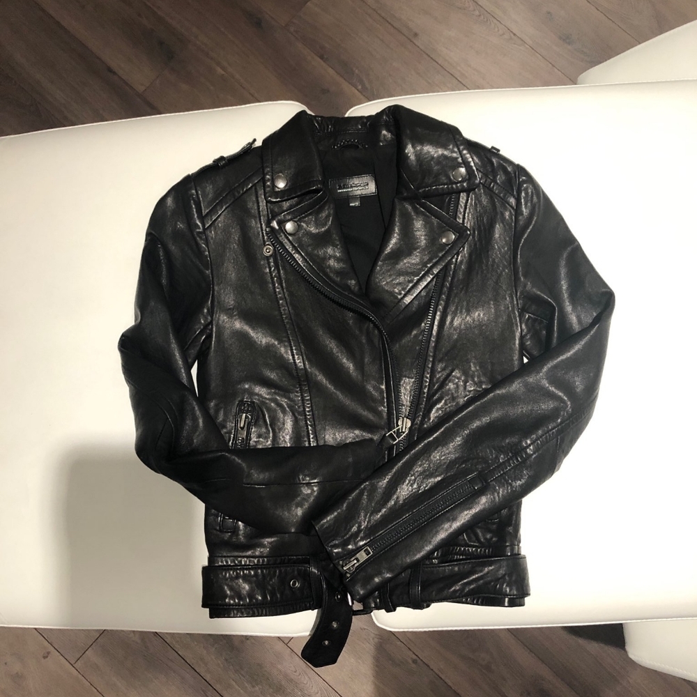 Black leather jacket